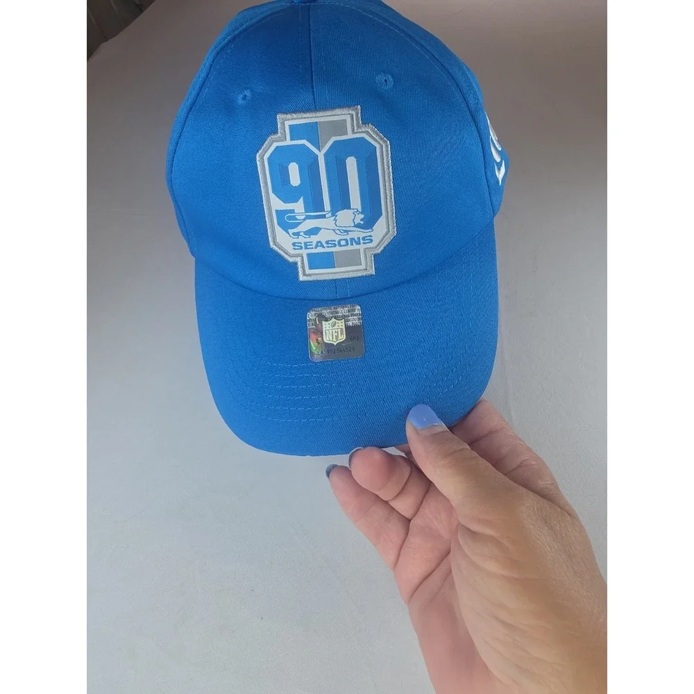 NFL Detroit Lions 90th Season Strapback Cap Hat NEW Miller Lite SGA Blue